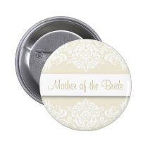 Ecru Damask Mother of the Bride Button buttons