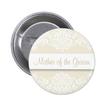Ecru Damask Mother of the Groom Button buttons
