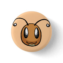 Ecru Face Button by Raging_Seagulls Ecru Face Button