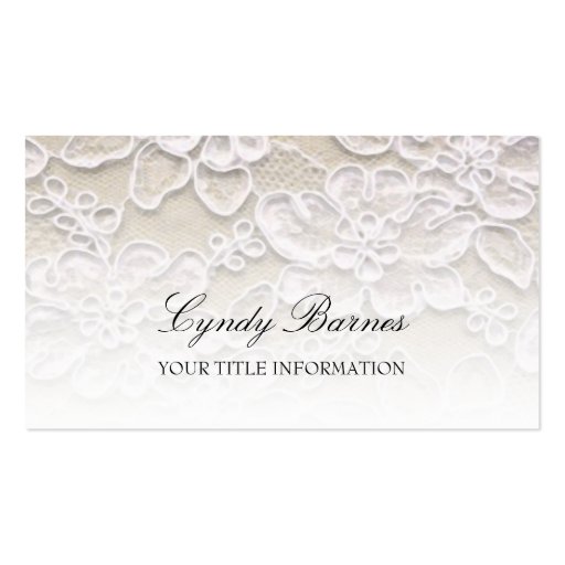 Ecru Lace Business Card (front side)