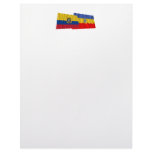 Ecuador and Cañar waving flags Letterhead Design