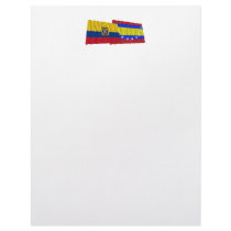 Ecuador and Loja waving flags Letterhead