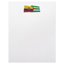 Ecuador and Manabí waving flags Letterhead Design