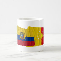 Ecuador and Pichincha waving flags Mug