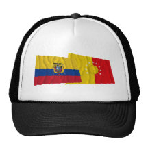Ecuador and Pichincha waving flags Trucker Hats