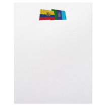 Ecuador and Santa Elena waving flags Letterhead Template