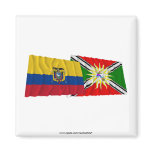 Ecuador and Santo Domingo waving flags Fridge Magnets