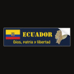 Ecuador Flag Map Text Bumper Sticker