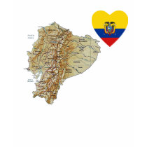 Ecuador Flag Heart and Map T-Shirt by FlagAndMap Ecuador Flag Heart and Map T-Shirt