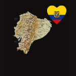Ecuador Flag Heart Map Fitted AA T-Shirt