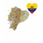 Ecuador Flag Heart and Map T-Shirt