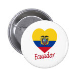 Ecuador Flag Heart Button
