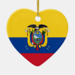 Ecuador Flag Heart Christmas Tree Ornaments