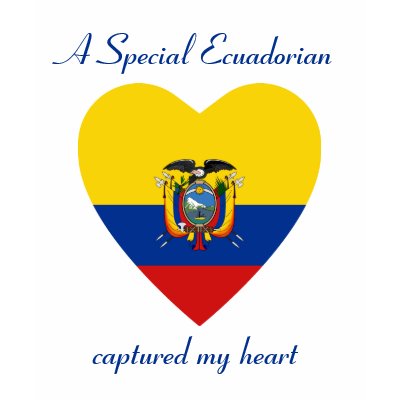 Ecuador Flag Heart Custom T-Shirt by FlagAndMap