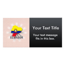 Ecuador Flag Map 2.0 Personalized Photo Card