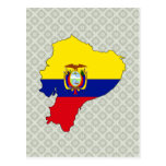 Ecuador Flag Map full size Postcards