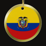 Ecuador Fisheye Flag Ornament