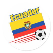 Ecuador Soccer Team Round Stickers