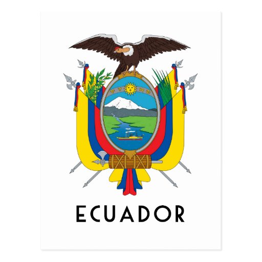 Ecuador symbol/coat of arms/flag/colors/emblem postcard Zazzle
