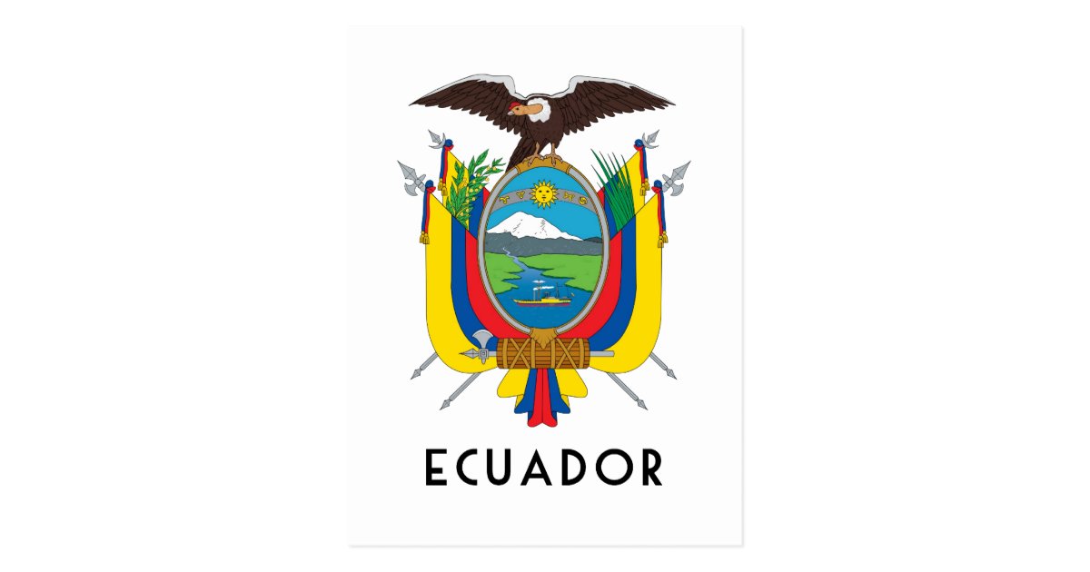 Ecuador - symbol/coat of arms/flag/colors/emblem postcard ...