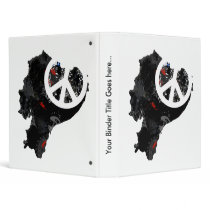 Ecuador Trendy Peace Sign with Ecuadorian map Binder