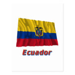 Ecuador Waving Flag with Name Postcard