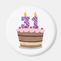 Edad 31 en la torta de cumpleaños imán para frigorifico