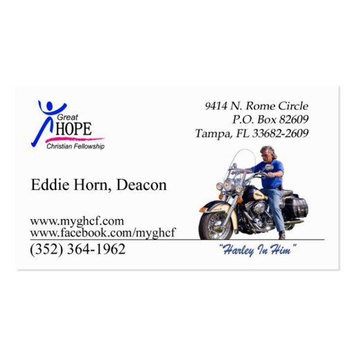 Eddie Horn Business Card (front side)