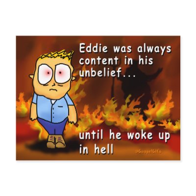 Eddie Wakes Up in Hell Postcards by Pazzoom