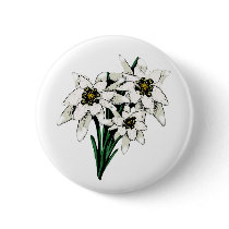 Edelweiss Flowers Button