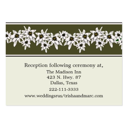 Edelweiss Wedding enclosure cards Business Card (front side)
