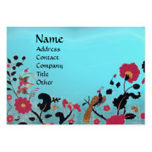 EDEN / WHIMSICAL GARDEN ,blue aquamarine Business Card Template