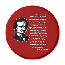 Edgar Allan Poe Poem ALONE Fridge Magnet