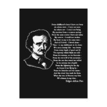 Edgar Allan Poe Poem ALONE postcards