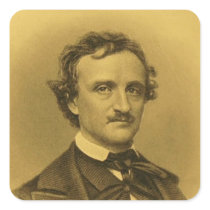 Edgar Allan Poe Portrait Square Sticker