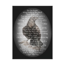 Edgar Allen Poe Raven Poem, Nevermore Quote Gallery Wrap Canvas