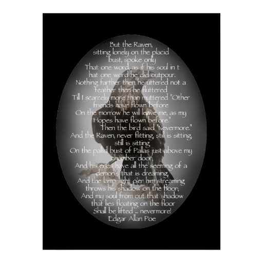 Edgar Allen Poe Raven Poem Nevermore Quote Poster Zazzle