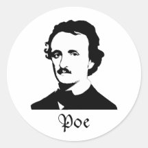 Edgar Allen Poe Round Stickers