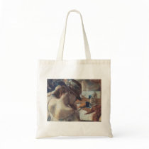 Edgar Degas - At Mirror 1899 Pastel Paper dancer Tote Bag