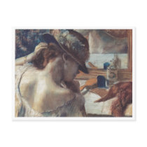 Edgar Degas - At Mirror 1899 Pastel Paper dancer Post Cards