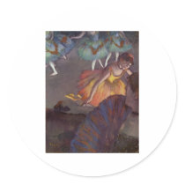 Edgar Degas - Ballet from loge 1885 Pastel Dancers Round Stickers