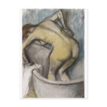 Edgar Degas - Bath Woman Supporting Back 1887 Postcard