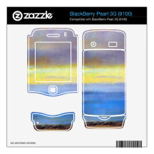 Edgar Degas - Coastal strip at sunset Decals For BlackBerry