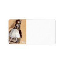 Edgar Degas - Dancer in step position labels