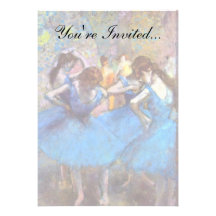 Edgar Degas - Dancers In Blue Custom Invitations