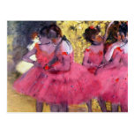 Edgar Degas - Dancers in pink between the scenes Postcards