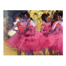 Edgar Degas - Dancers in pink between the scenes postcards
