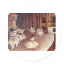Edgar Degas - Dress Rehearsal Ballet Stage 1873-74 Round Sticker