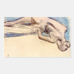 Edgar Degas - Female after the bath Rectangle Stickers