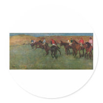 Edgar Degas - Horse Racing before Start 1878-80 Round Stickers